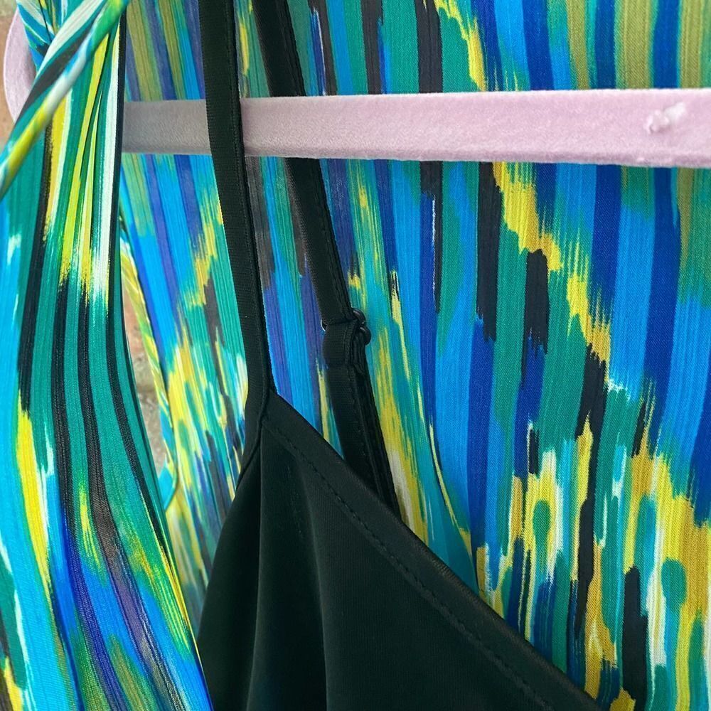 Dress Barn Printed Tank Pencil Skirt Dress Blue, Green, Yellow, Black Size 10 - Picture 5 of 14